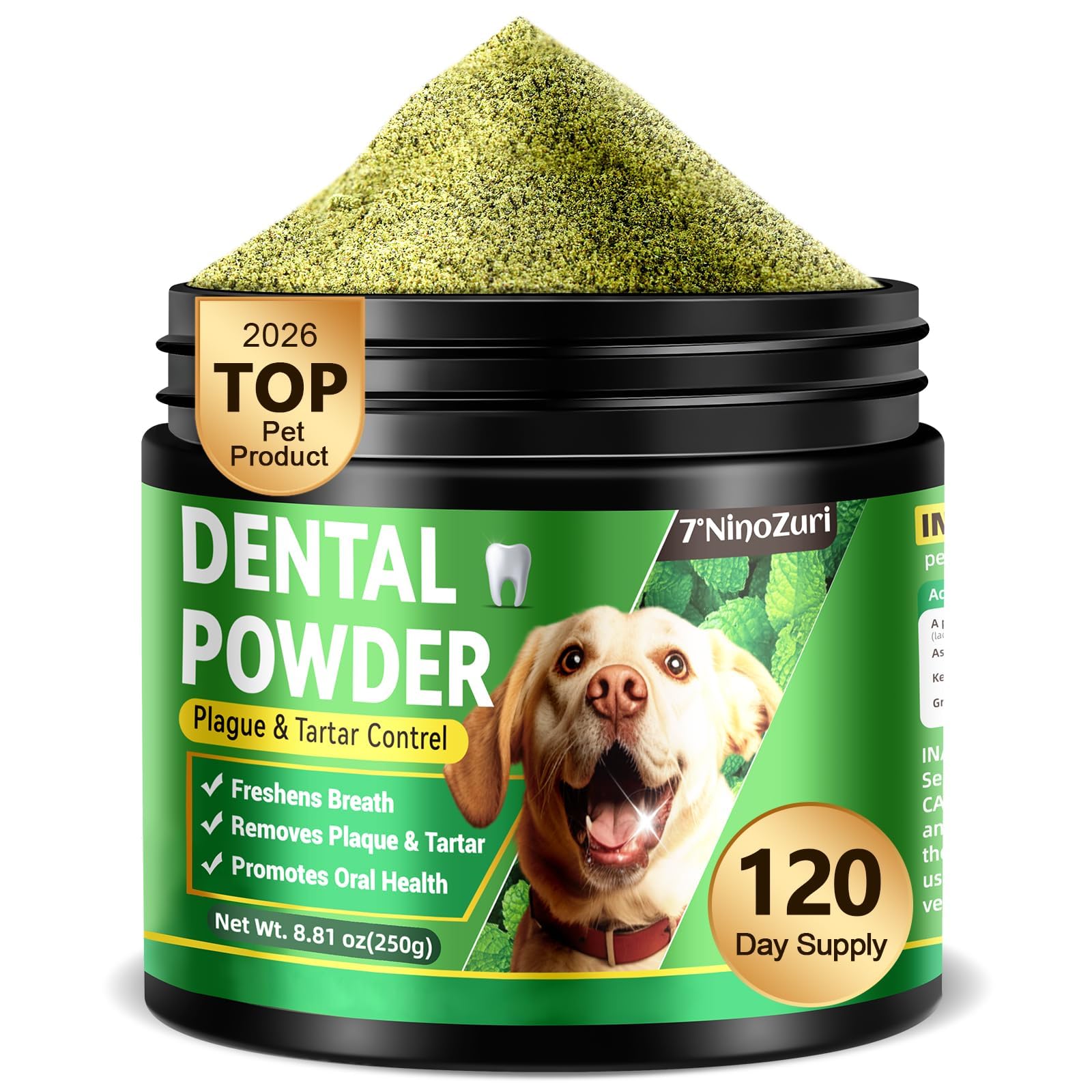 Dog Dental Powder 9 OZ,120-Day Supply-Teeth Cleaning Made Easy